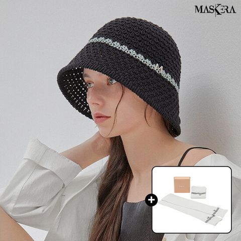 마스케라 엘리즈(Elise) 배색 린넨 버킷햇 1종