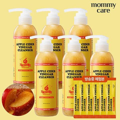 [삼성카드5%할인][방송에서만 특대용량] APPLECIDER VINEGAR 애사비 클렌저 세트 (200ml*6개+2ml 체험분 5매)