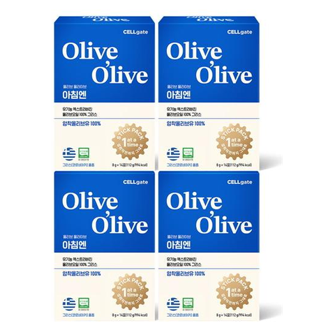 [4박스]올리브 올라이브 아침엔 유기농 엑스트라버진 올리브오일 그리스
