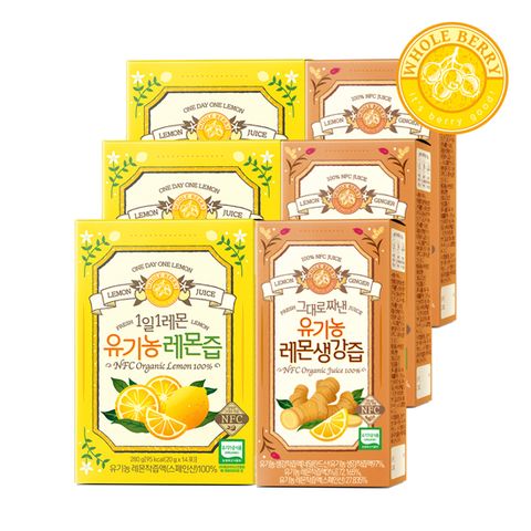 유기농 레몬즙 14포 x 3박스 + 유기농 레몬생강즙 14포 x 3박스