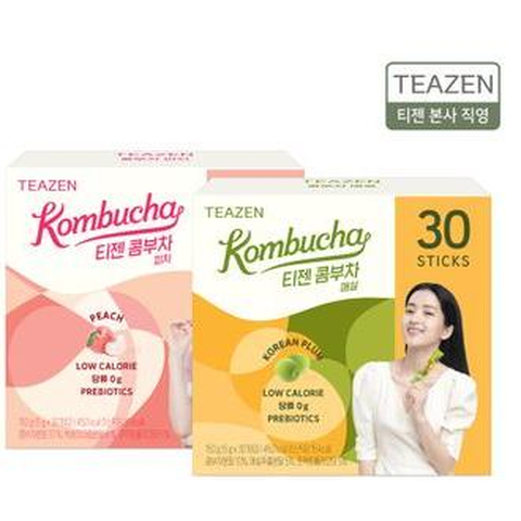 티젠 콤부차 인기2종 혼합 30스틱X2박스(매실/피치)
