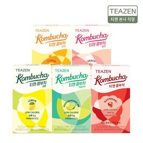 티젠 콤부차 인기5종 혼합 10스틱X5박스(레몬/피치/유자/라즈베리/청귤라임)