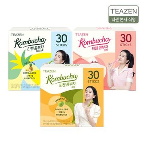티젠 콤부차 인기3종 혼합 30스틱X3박스(피치/매실/파인애플)