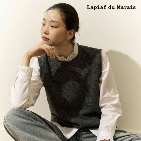 [2만원 인하]라삐아프 25FW 메탈 트위드 울 베스트 1종 [런칭 가격 69,900원]