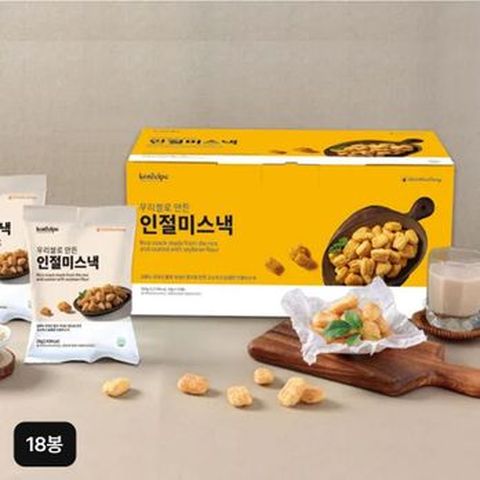 신화당제과 우리쌀로 만든 인절미스낵 18봉(선물패키지)