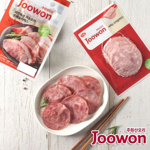 [주원산오리]미소훈제슬라이스 10팩+싸먹는오리슬라이스 8팩