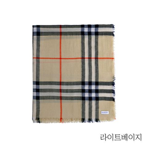 버버리 체크 울 스카프 베이지