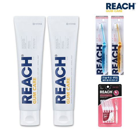 [한정/3일간 리치치실90개더!] 리치 검케어 잇몸 전문 치약 140g x2개 +센서티브 소프트 칫솔 x2개(색상랜덤) + 치간칫솔 10