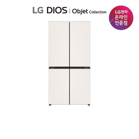 [1등급]LG 오브제 4도어 글라스 냉장고 870L[H875GBB011/H875GGA011]+사은품 전자레인지[MW22CA]