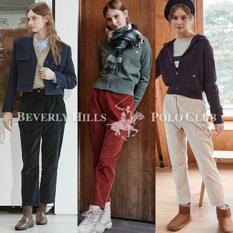 [매장동일 정품][비버리힐즈폴로클럽] 방송에서만  여성 코튼 브러쉬 베이비 코듀로이 팬츠 3종