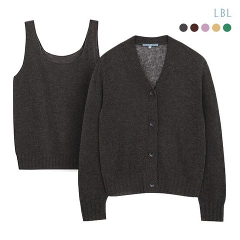 ◎25FW 이태리 알파카울 블렌드 가디건+슬리브리스 SET