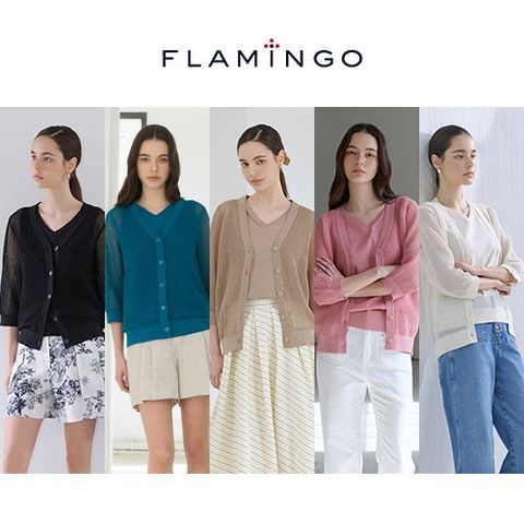 [런칭가 79,900원][후라밍고] 25SS NEW+ 코튼 블렌딩 크로쉐 가디건 2종 + 니트 탑 2종 (총 4종)