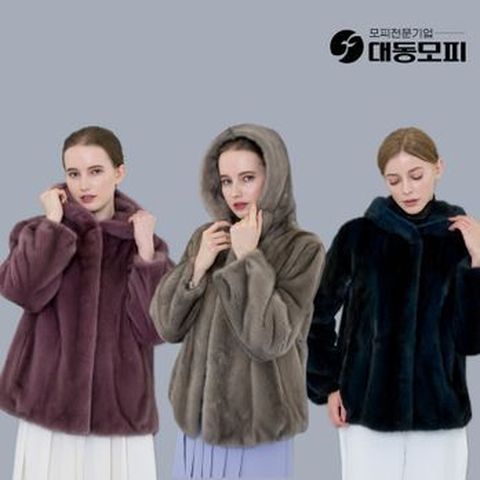대동모피 SAGA 휘메일 풀스킨 밍크 후드코트(유색)