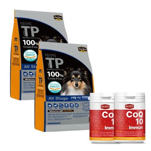 [데이스포] 테라픽 강아지사료 1kg x 2팩 + 코엔자임 종합영양제 120g 2개 홈쇼핑 영양제 종합간식