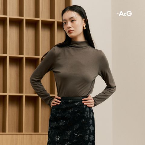 더엣지 코튼모달 하이넥 티블라우스 5종