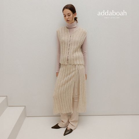 애드아보아 25FW 모헤어 울 블렌디드 레이어드 스커트