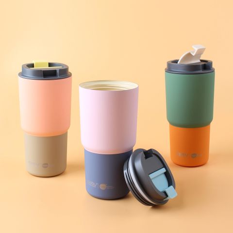 아소부 세라믹코팅 이중진공 스텐 보온보냉 퓨라믹 픽미업 파스텔 650ml