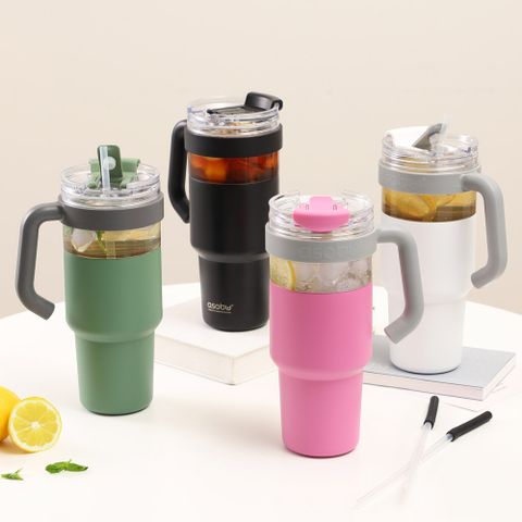 아소부 보온보냉 손잡이텀블러 앤 진공스텐 빨대텀블러 2IN1 익스플로러 1L