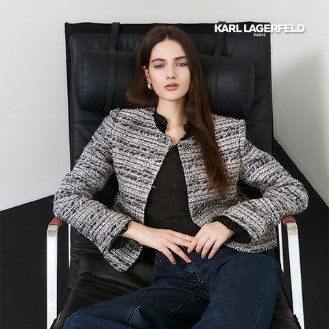 칼라거펠트 25FW 울블렌드 트위드 자켓