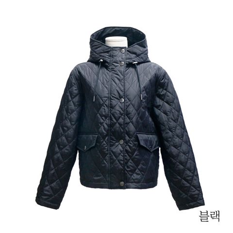 버버리 하이넥 후드 퀼팅재킷