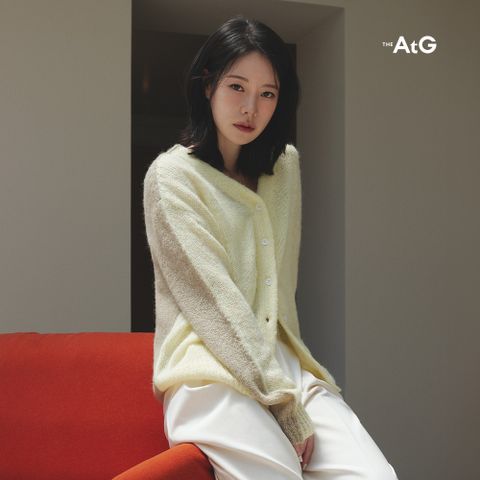 더엣지 25FW 알파카혼방 투톤 가디건