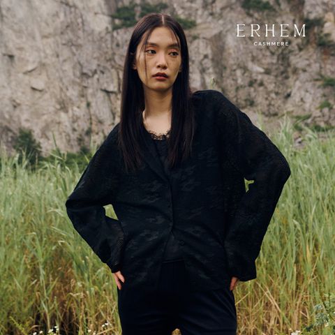 에르헴 25FW 캐시미어100 자카드 니트 가디건 2종