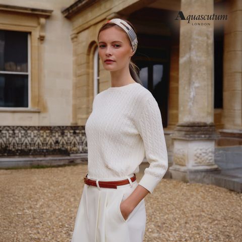 [온플] 아쿠아스큐텀 25FW 이집트 기자코튼100 케이블 니트 3종