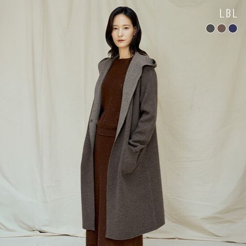 25FW 컨사이니社 퓨어캐시미어100 후드니트코트