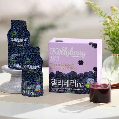 [6박스]켈리베리183 유기농 야생블루베리 퓨레 50gx10포x6박스