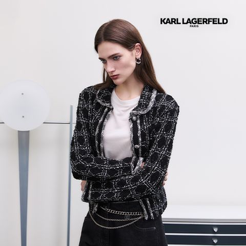 칼라거펠트 25FW 에끌라 니팅 트위드 자켓