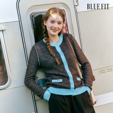 [삼성카드5%할인][론칭가69,000원→1만원↓] 블루핏 알파카 혼방 배색 가디건