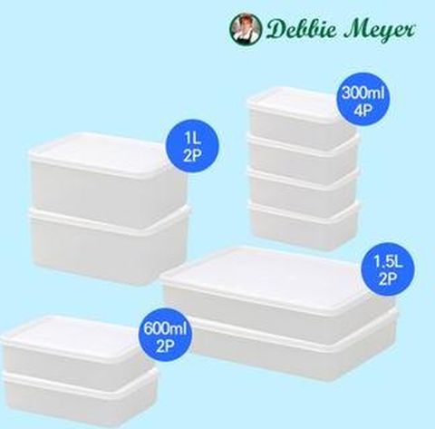 데비박스 스노우화이트 냉동용기 실속 패키지(300mlX4+600mlX2+1LX2+1.5LX2)