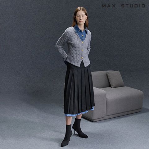 막스스튜디오 25FW 플리츠 셔츠 레이어드 스커트 [런칭 가격 59,900원]