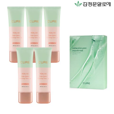 김정문알로에 톤업썬크림 세트 (톤업썬크림 5개 + 마스크팩 1박스)