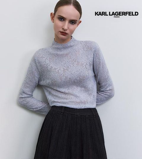 칼라거펠트 25FW 울레이스 하이넥 니트