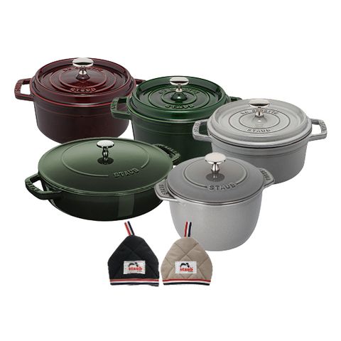 [굿라이프/최초공개구성] 스타우브 꼬꼬떼 무쇠주물냄비 풀세트