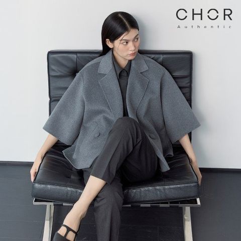 코어 어센틱 25FW 캐시울 핸드메이드 판초 숏코트 [런칭 가격 129,900원]