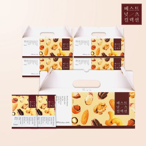 베스트넛츠 프리미엄 견과 100봉 (20g x 20봉 x 5박스)