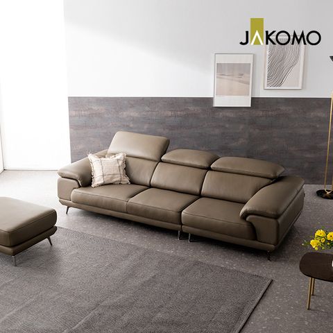 자코모 베니 3.5인 기능성 천연면피 소가죽 소파+스툴