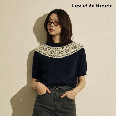 라삐아프 25FW 코스모스 울 노르딕 반팔니트 1종