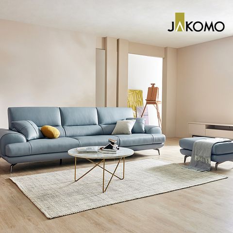 루디아 4인 럭스 통가죽 천연면피 소가죽 소파+스툴