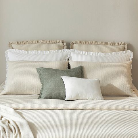 광목100% 줄누비 베개커버 2종