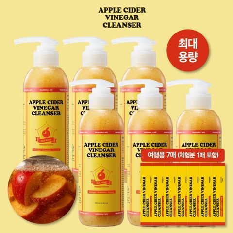 [카드 5%할인][방송에서만 최대용량] APPLECIDER VINEGAR 애사비 클렌저 세트 (200ml*6개+2ml 7매)