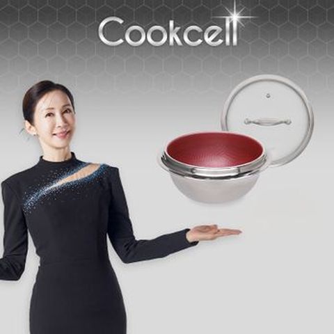 전인화의 블랙큐브 쿡셀 홀로그램 레드 가마솥 22cm(유리뚜껑포함)