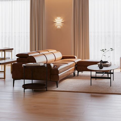 뉴테라모 4인소파 카우치형_브라운