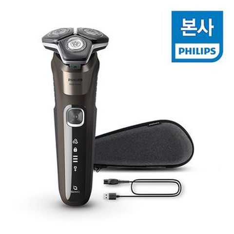 필립스 SkinIQ 5000 시리즈 전기면도기 S5886/31 레더 브라운