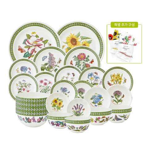 [최다구성] 포트메리온 보타닉가든 에칭 4인조 디너 풀세트 