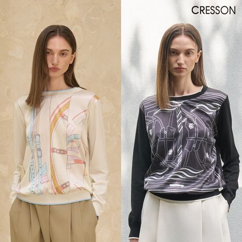 (T)크레송 25FW 아트웍 블라우스 니트 2종