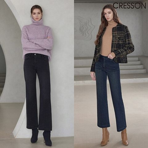 (T)크레송 세미와이드 데님팬츠 2종