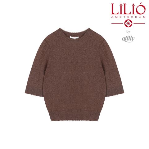 ●by 오일릴리 25FW 캐시미어 블렌디드 루미너리 프린지 반팔니트